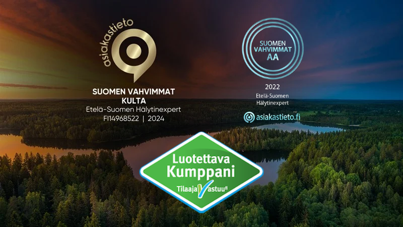 Suomen vahvimmat kulta 2024. Suomen vahvimmat AA 2022. Luotettava kumppani.