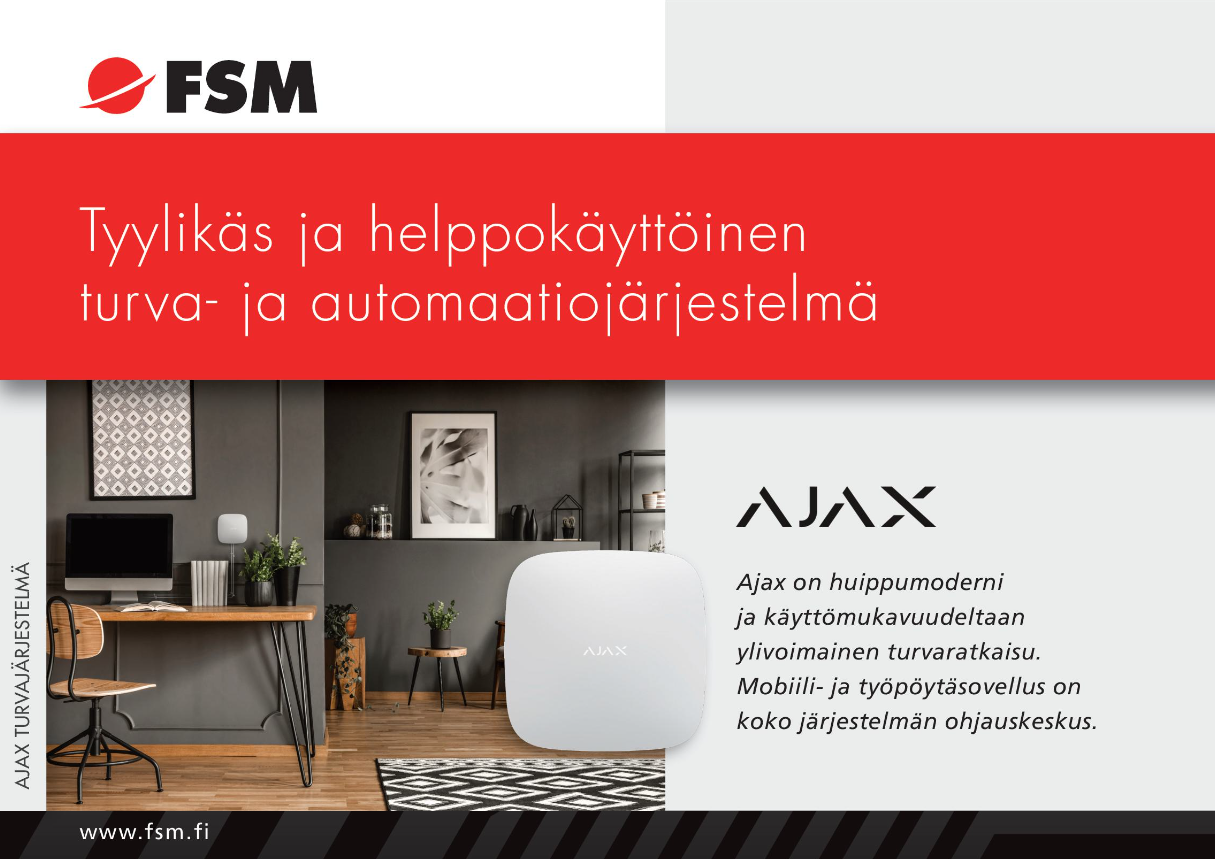 Tyylikäs ja helppokäyttöinen turva- ja automaatiojärjestelmä FSM & Hälytin expert